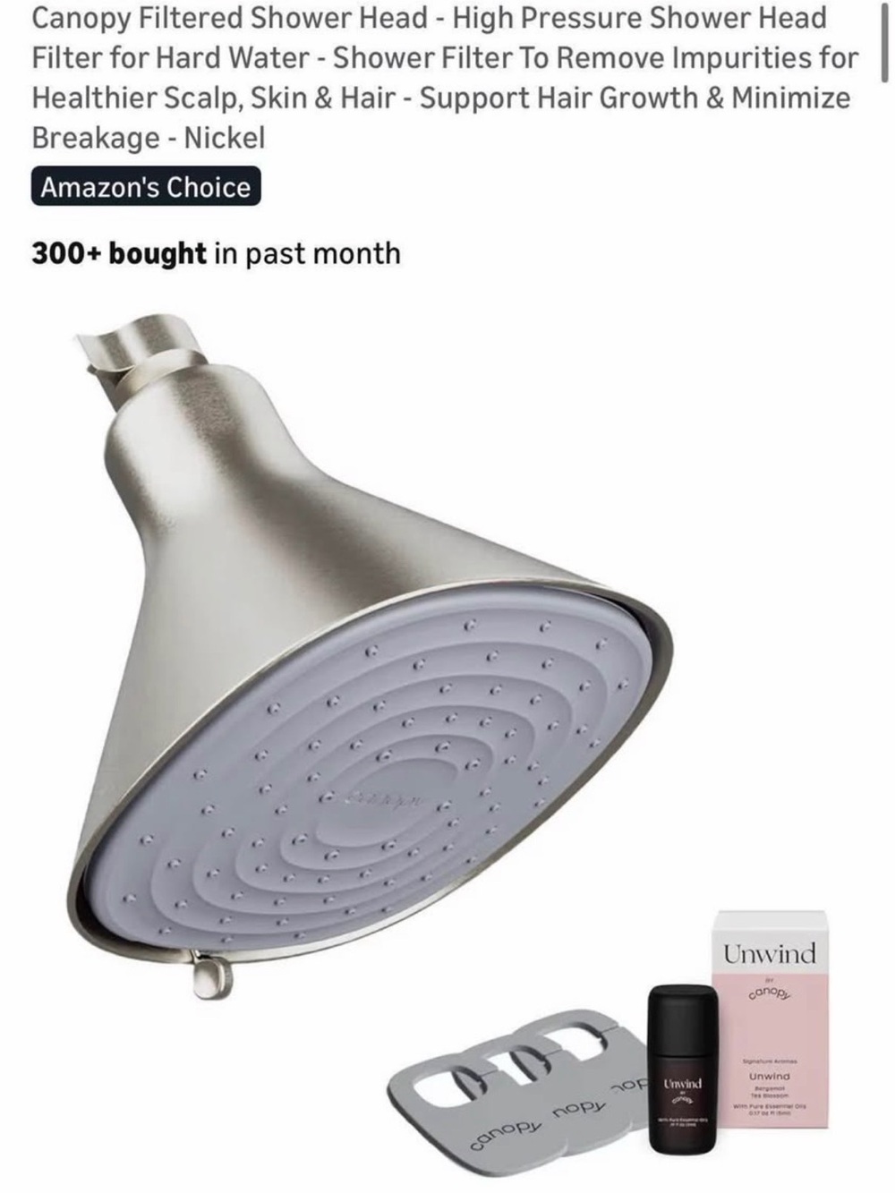 Filtered Shower Head in Nickel - Shower Filter for Healthier Hair & Skin
